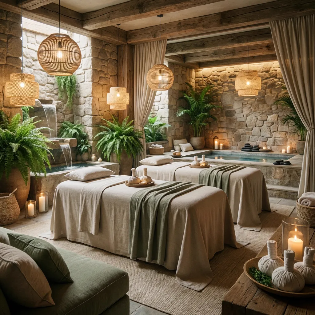 Relaxing massage atmosphere